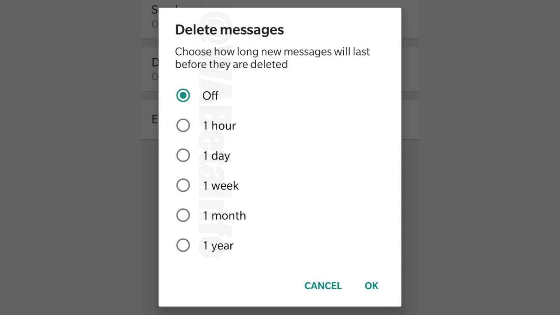 Delete Message feature in WhatsApp Beta