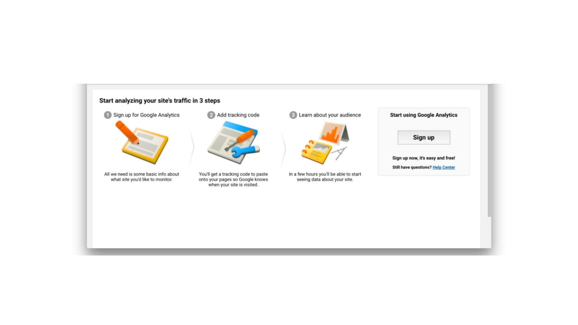 Google Analytics Sign up