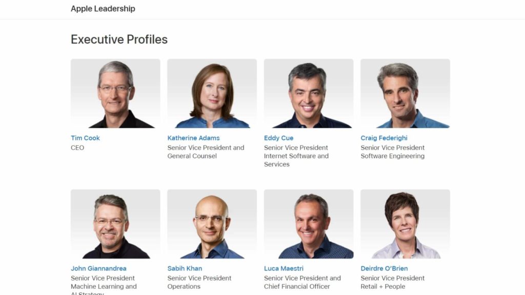 Jony no longer featured on Apple’s leadership page.