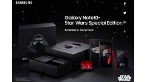 Samsung Galaxy Note 10 Plus with Star Wars theme.