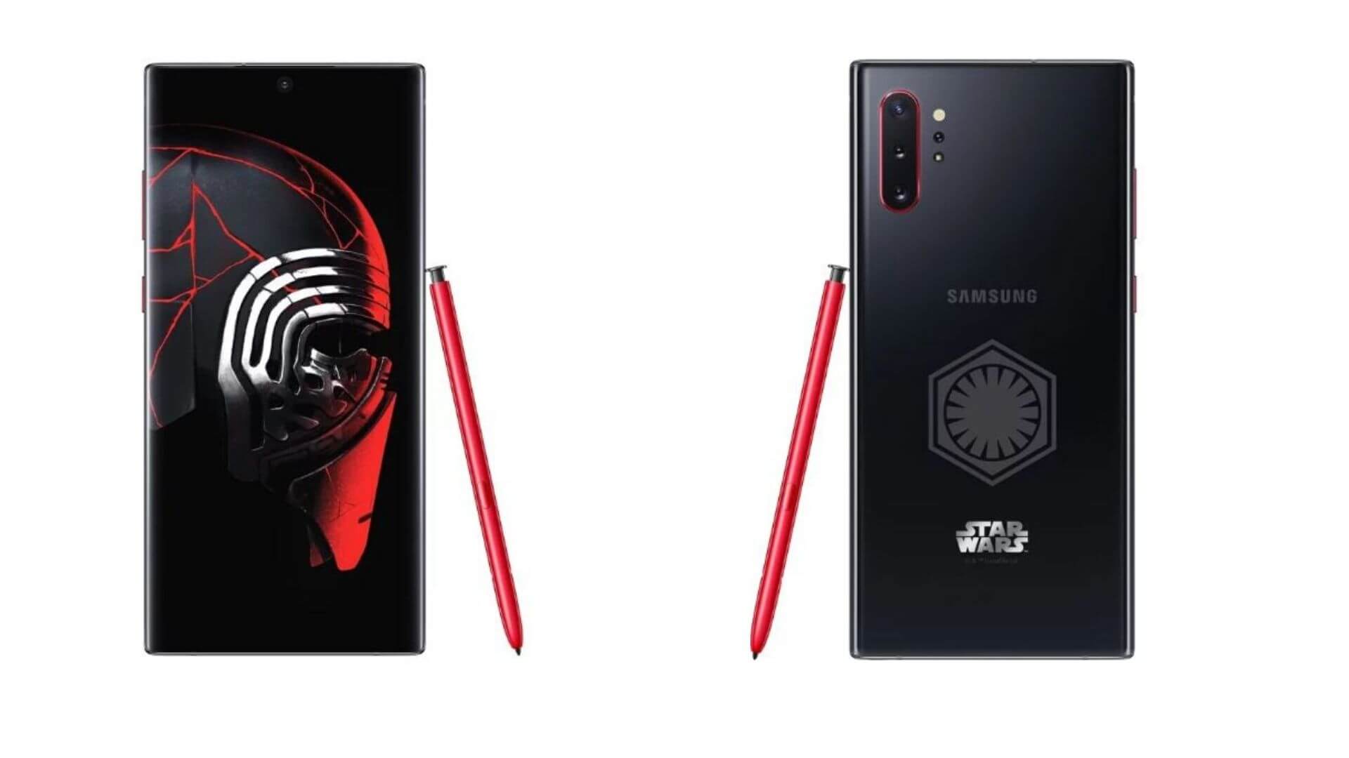 Front and back of Samsung Star Wars themed Galaxy Note 10+ 