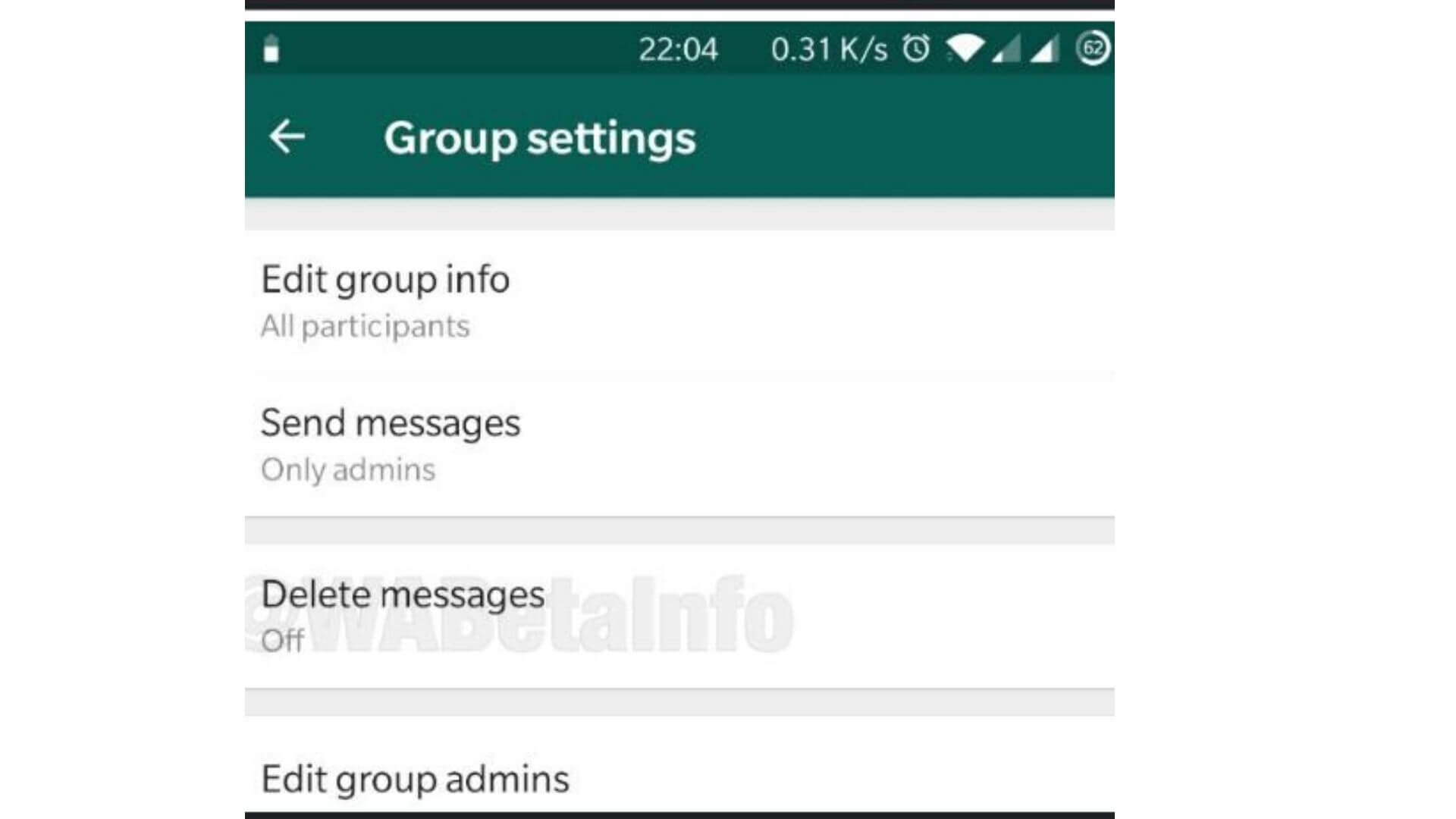 WhatsApp Group Chat Settings