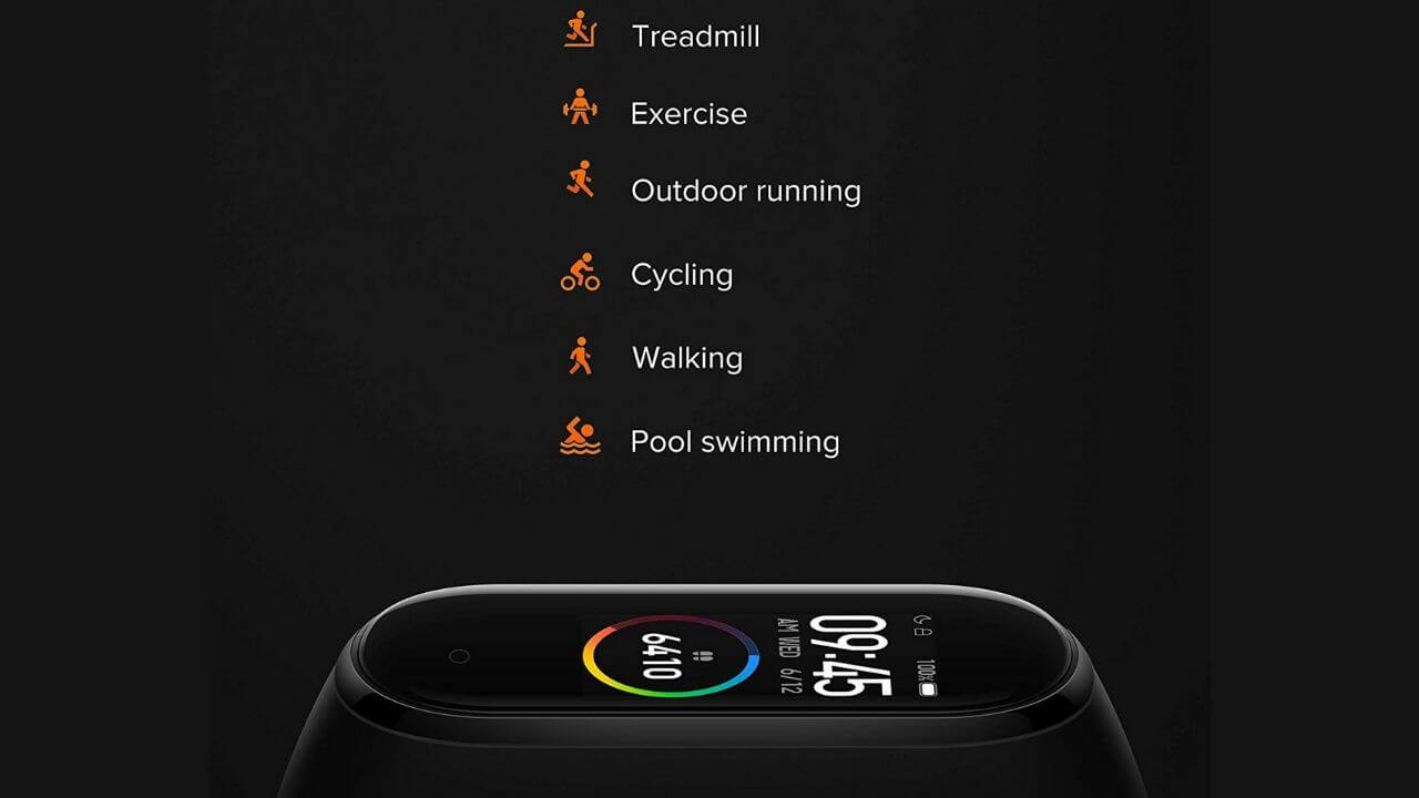 Types of workouts in Mi Band 4