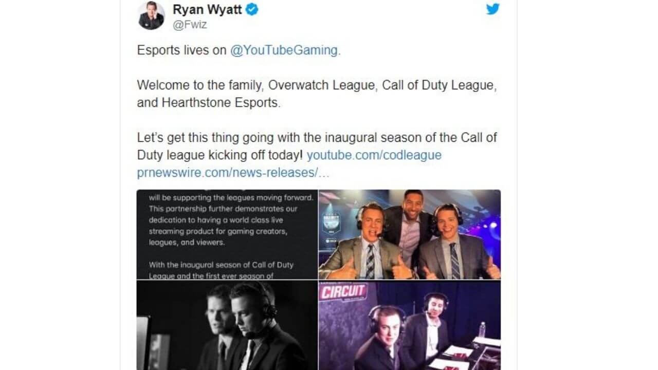 Ryan Wyatt tweet about YouTube collaboration