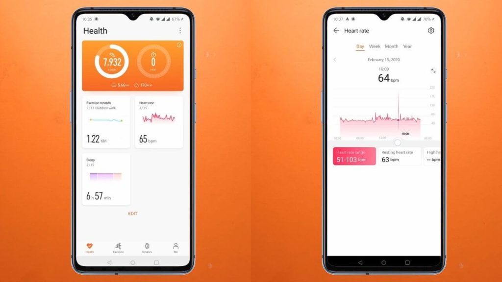 Fitness metrics Huawei Health App