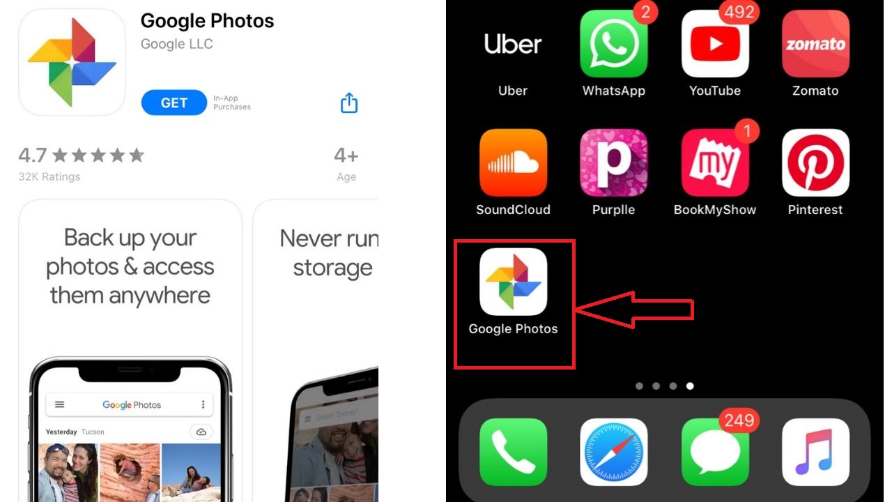 Download Google photos on iPhone