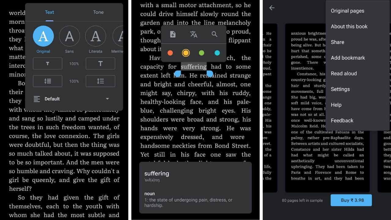 Google Play Books Customization