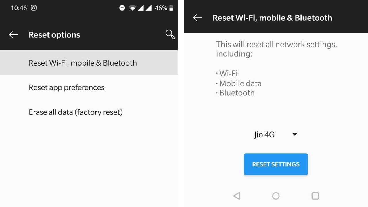 Reset settings on Android 2