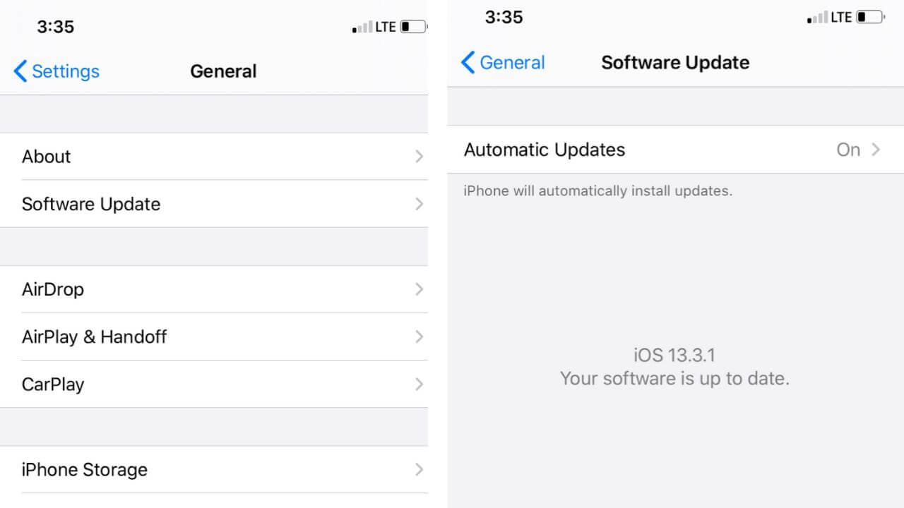 Software Updates on iPhone