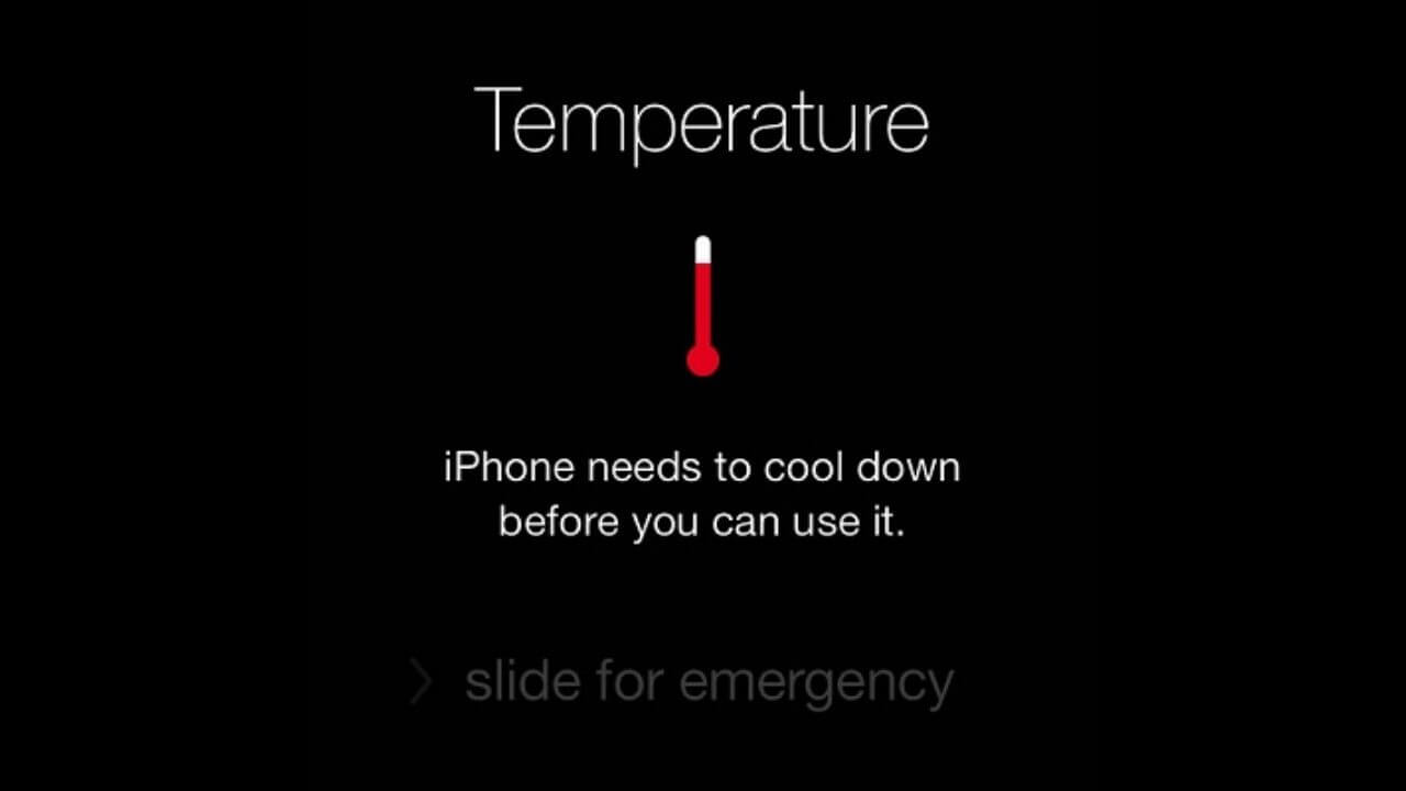 Temperature warning on iPhone