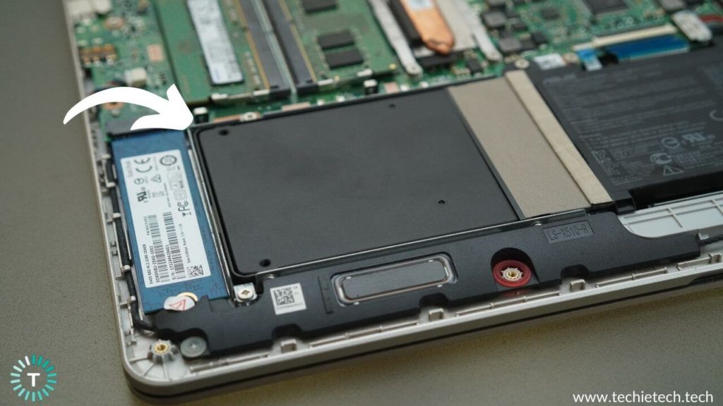 Silicon Power Ace A55 SSD Installed in Laptop