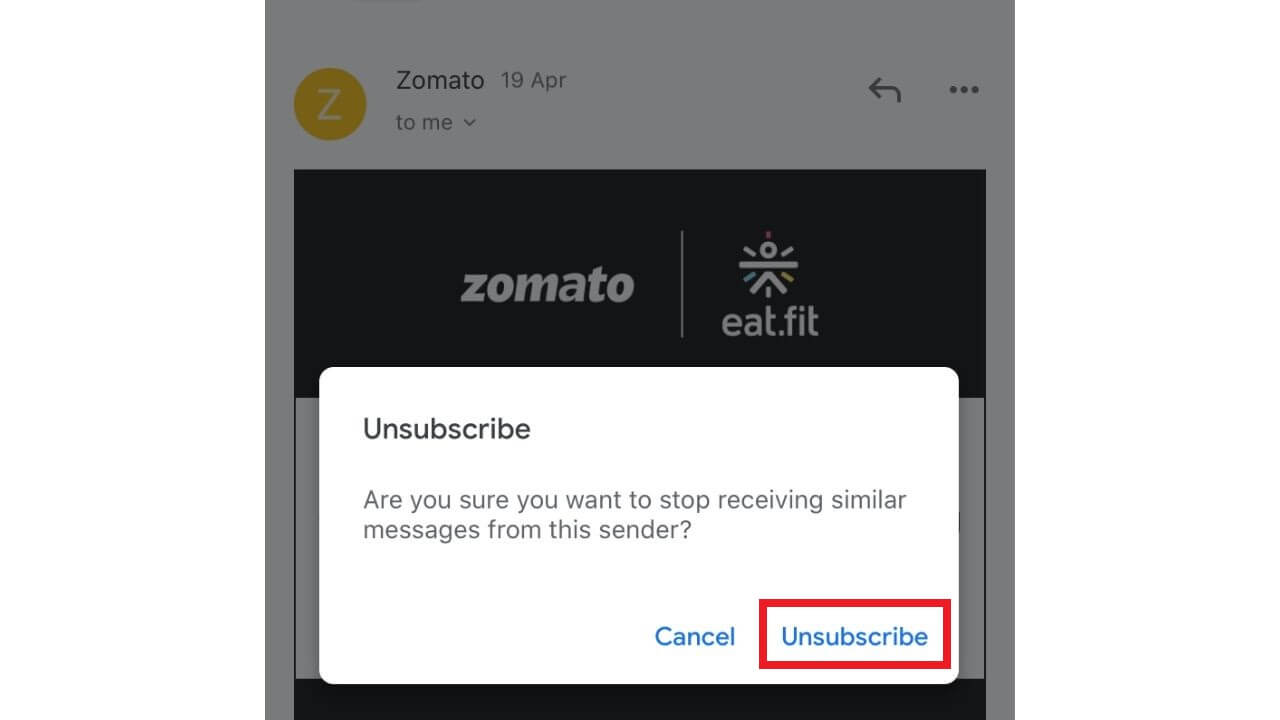 Tap Unsubscribe