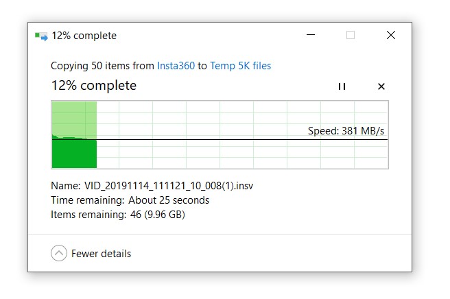 Via SATA port - From Silicon Power A55 SSD to Toshiba SSD - 11GB Files