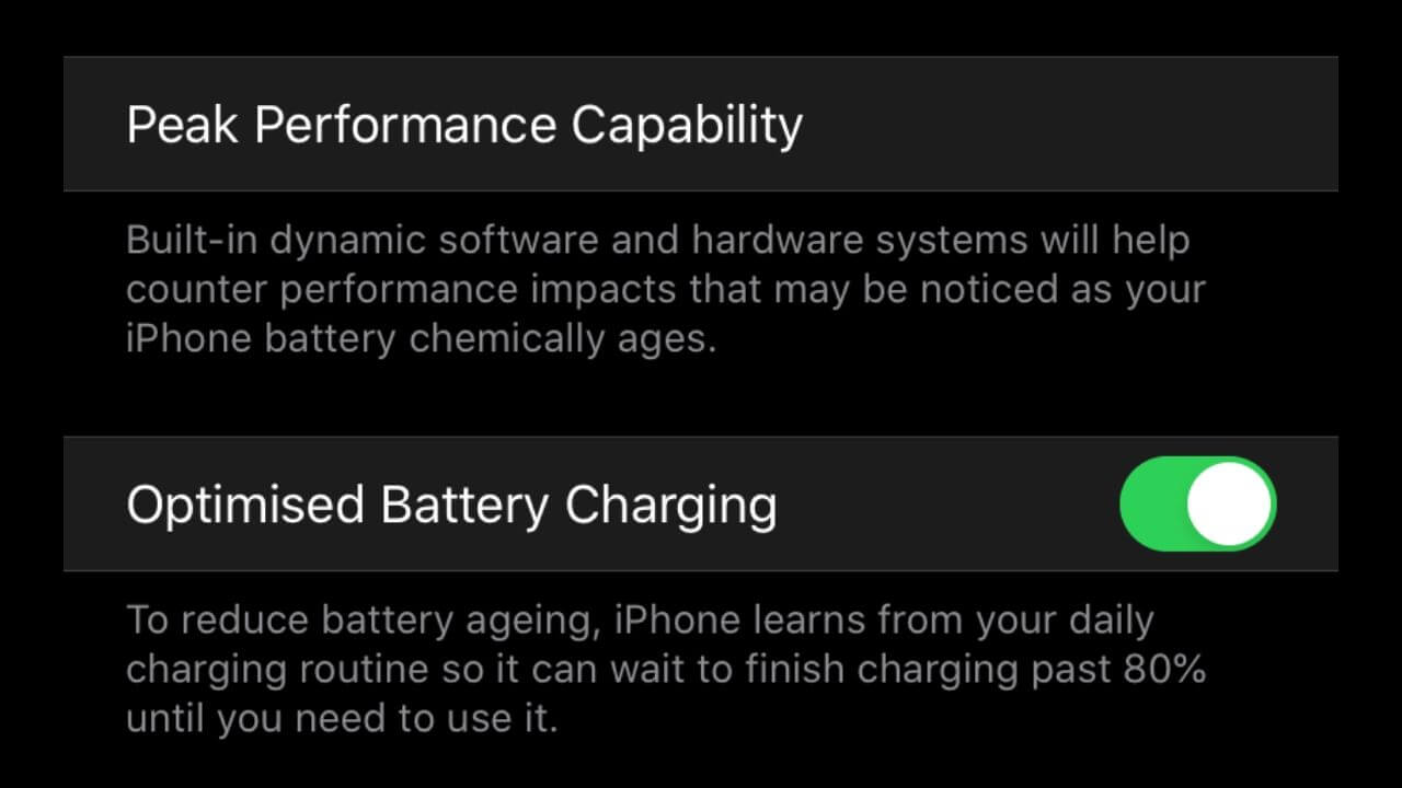 Optimized Battery Charging enabled by deafult on iOS 13