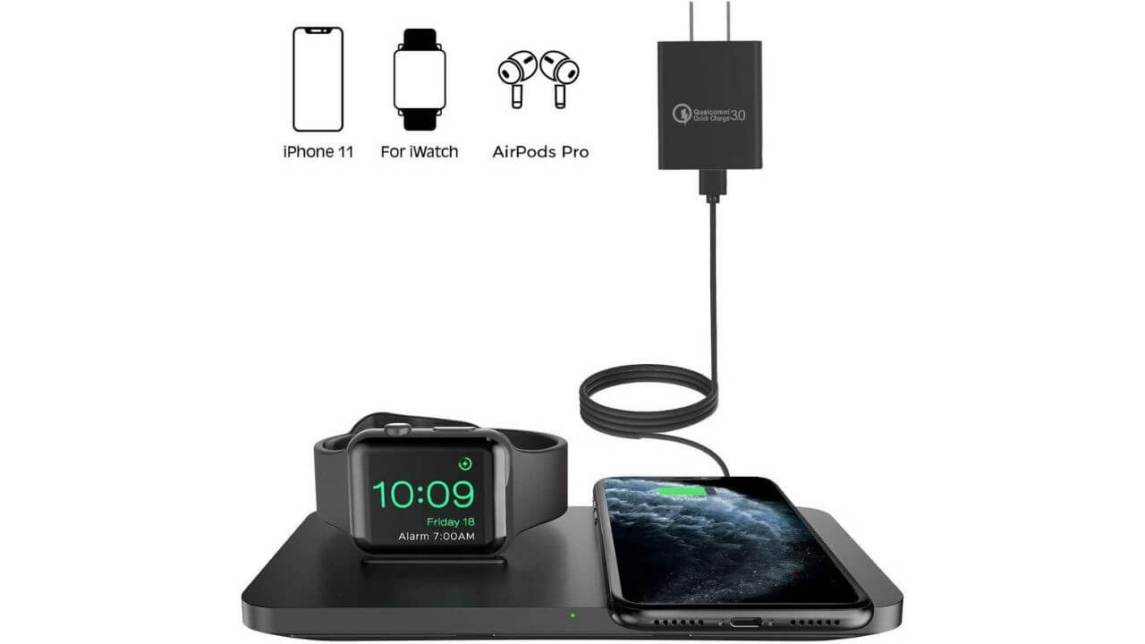 Seneo 2-in-1 Wireless Charging Stand with iWatch Stand