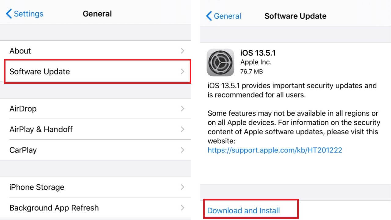 تحديث iOS لإصلاح مشكلة الشبكة في الايفون 11