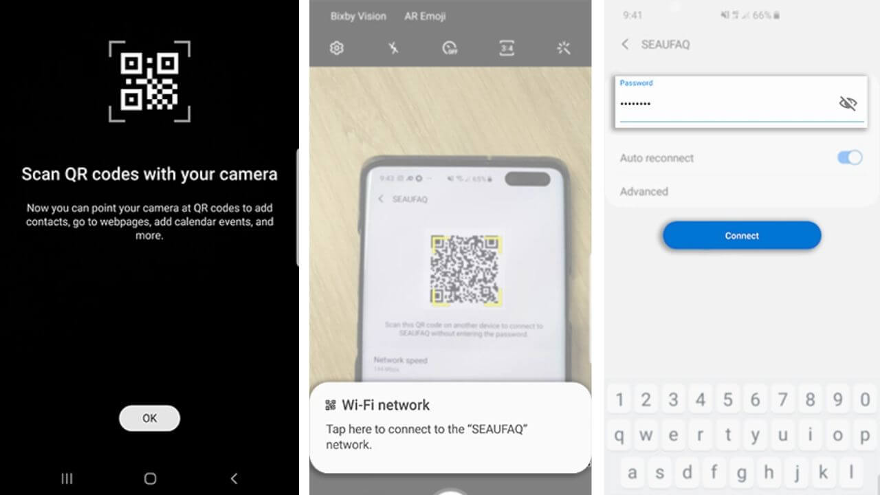 QR Code on Samsung devices