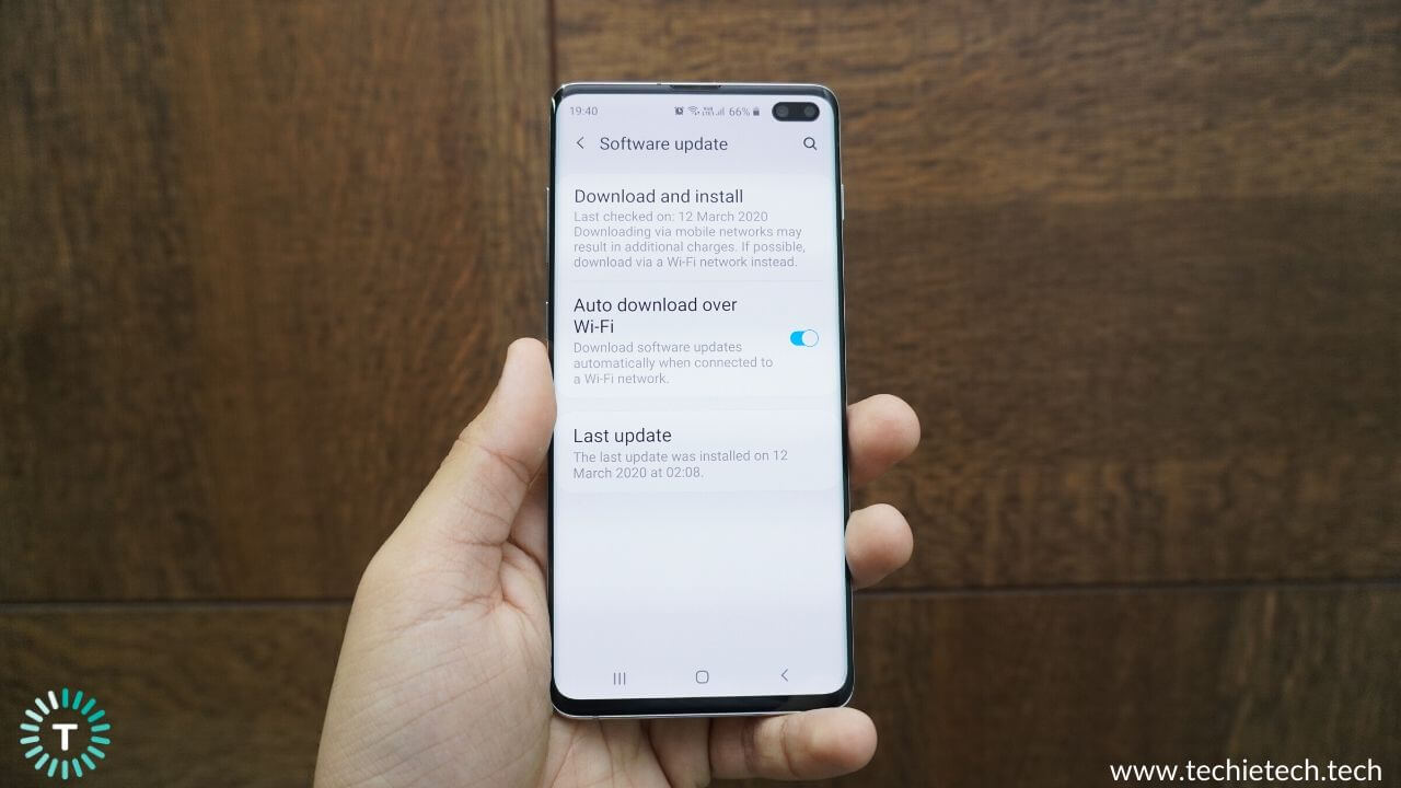 Software update on Galaxy S10