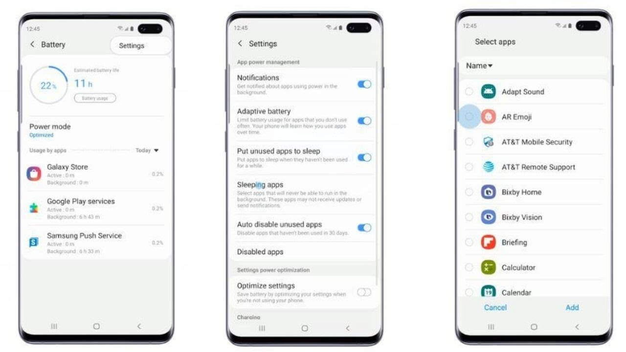 Add Sleeping apps in S9 and S9 Plus
