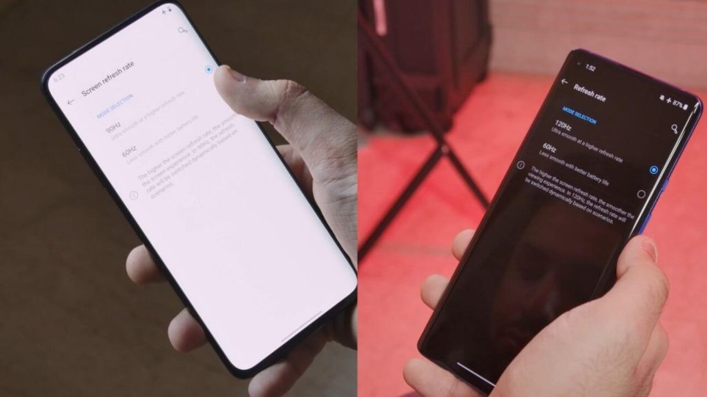 120Hz vs 90Hz Refresh Rate Comparison OnePlus 8 Pro vs OnePlus 7 Pro