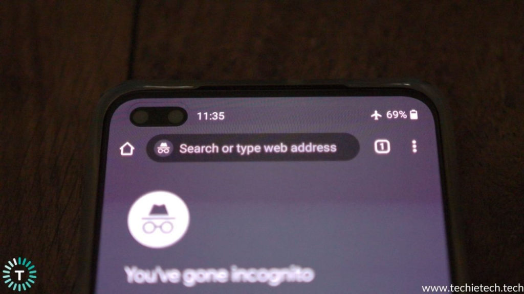 Dark Bar Visible in Google Chrome Incognito Mode in OnePlus Nord