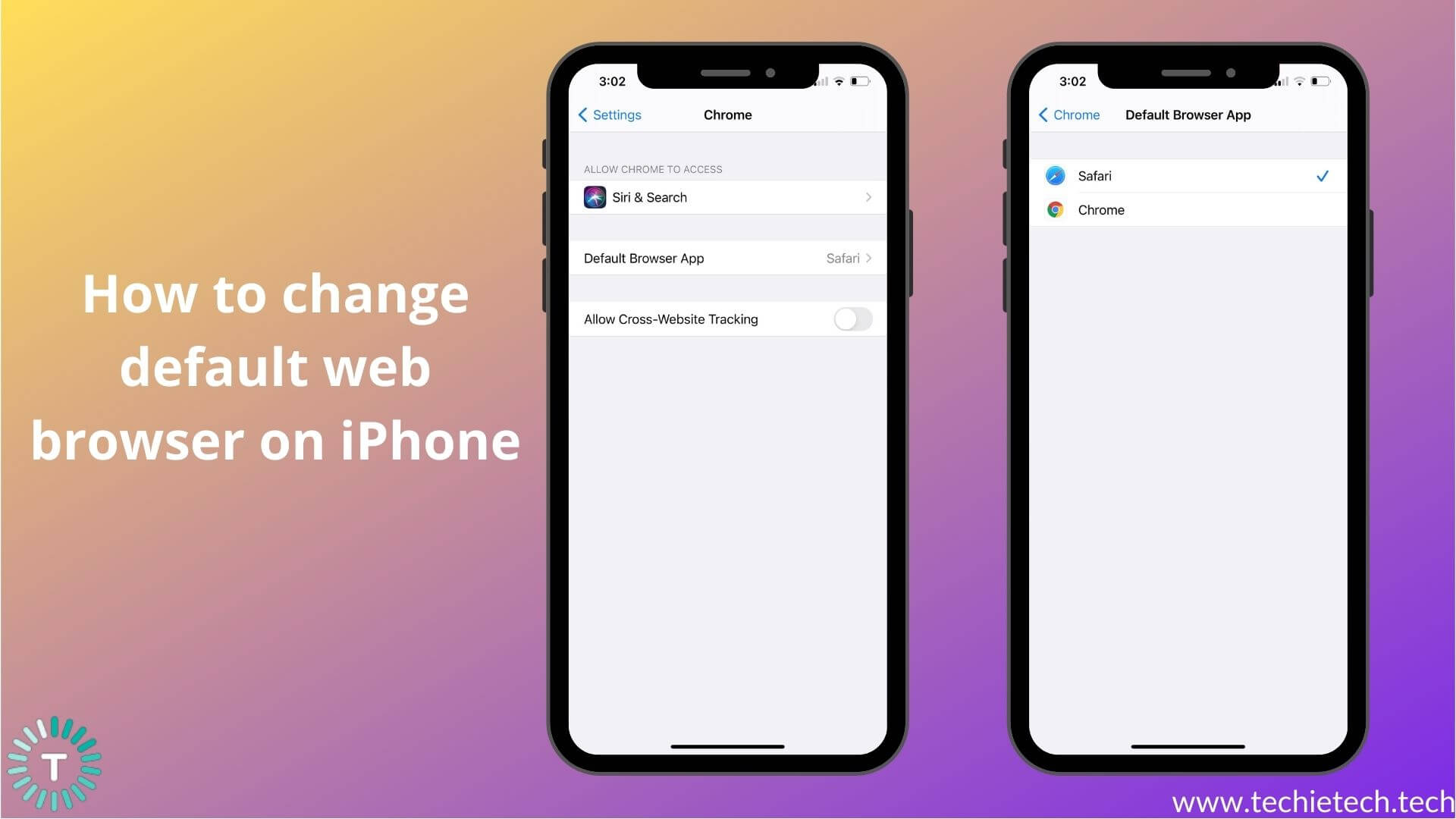 How to change the default Web Browser on iPhone