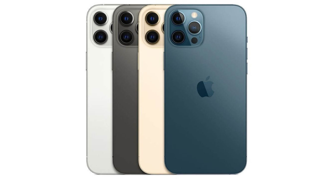 4 different colors of iPhone 12 Pro series