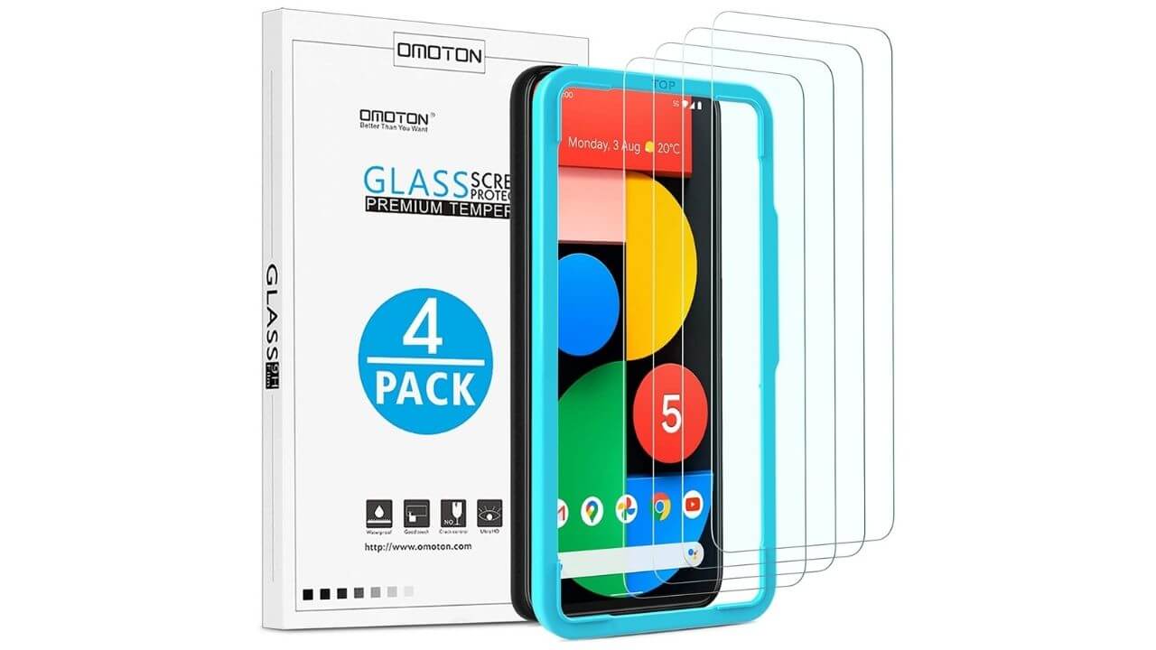 OMOTON [4-Pack] Screen Protector for Google Pixel 5