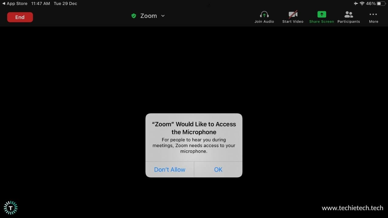Give Microphone access to the Zoom app