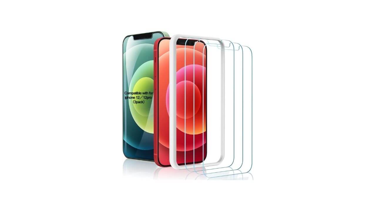 Amuoc Tempered Glass for iPhone 12 (Pack of 3)