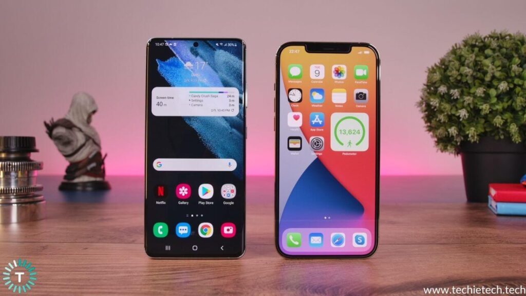 Galaxy S21 Ultra vs iPhone 12 Pro Max Display Comparison