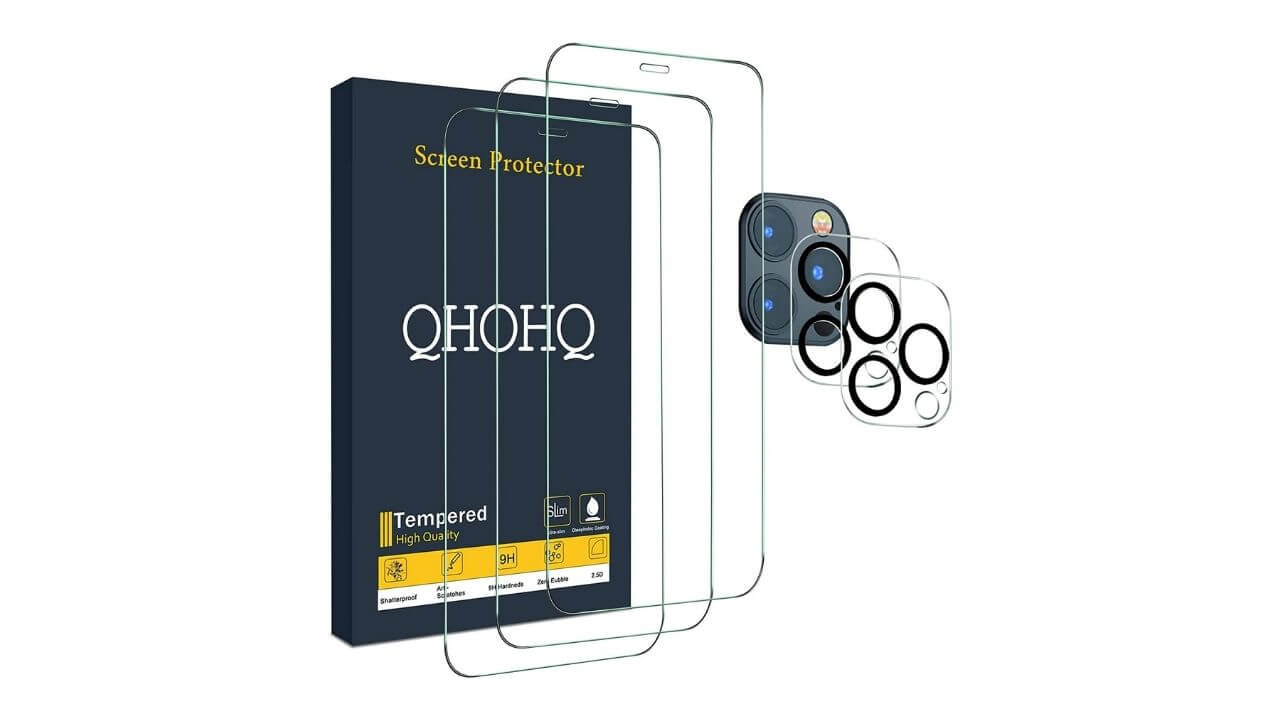 QHOHQ Tempered Glass with 9H Hardness (Pack of 3)