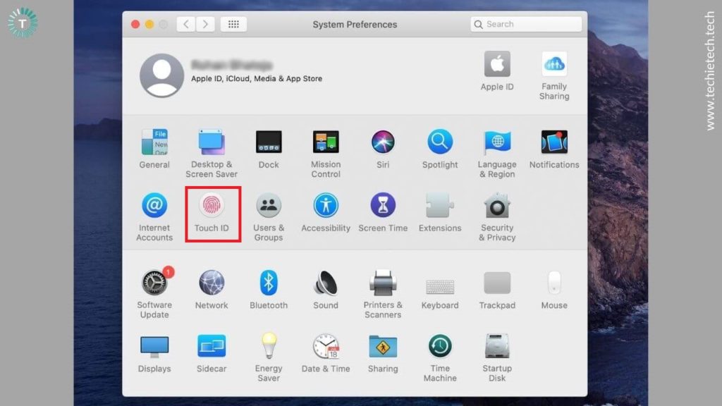 System Preferences in MacBook Pro