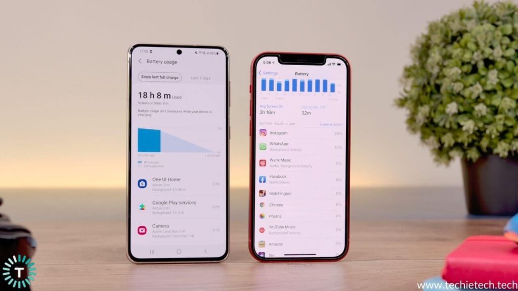 Galaxy S21 vs iPhone 12 Battery Life Comparison