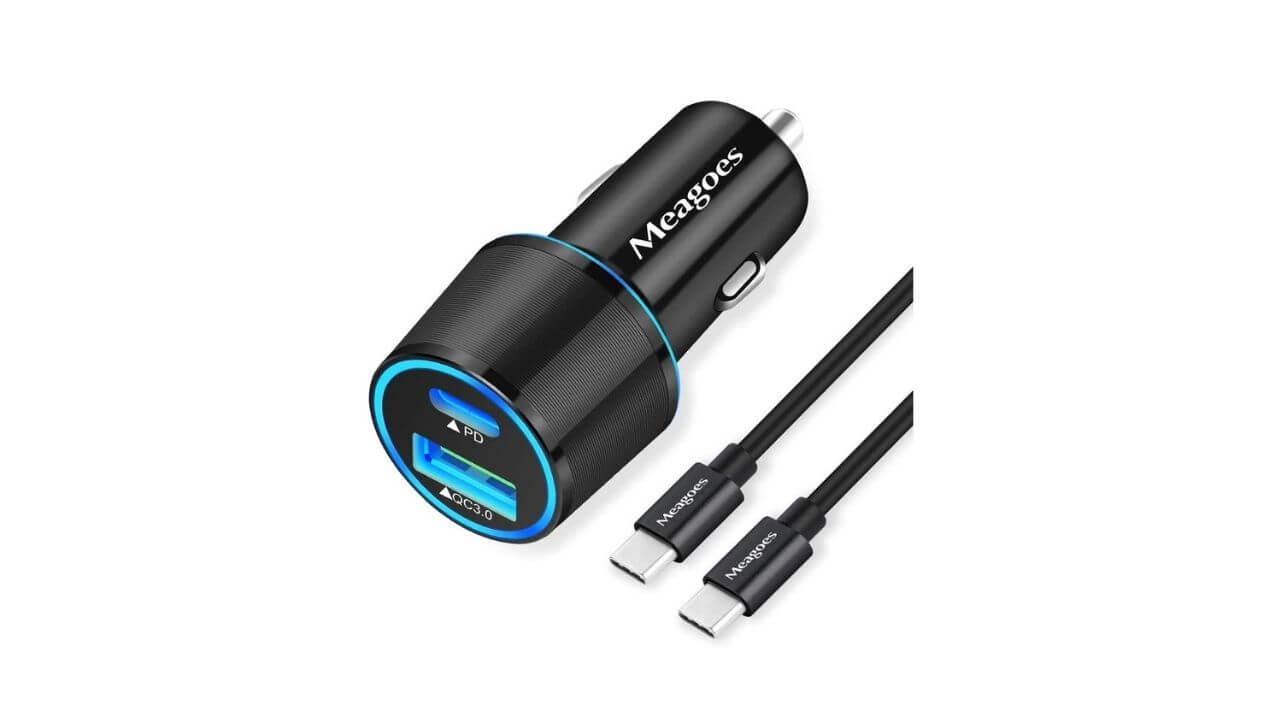 Meagoes 2-port USB-C Car Charger for S21 Ultra