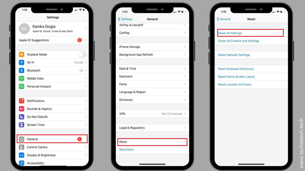 Reset All Settings on iPhone