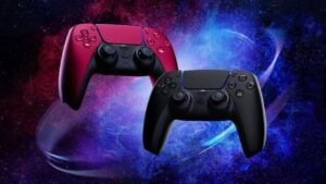 Cosmic Red and Mighnight Black DualSense Controllers