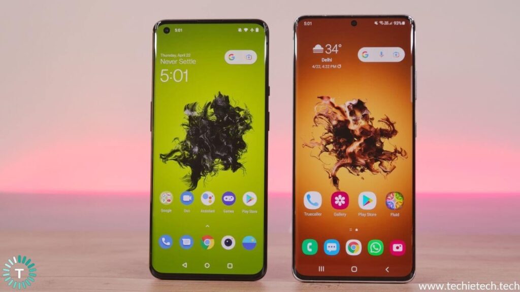 OnePlus 9 Pro vs Galaxy S21 Ultra Display Comparison