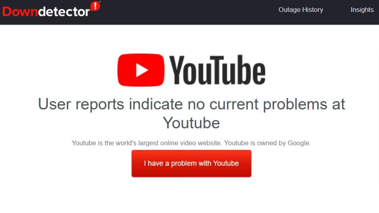 Check if YouTube is down