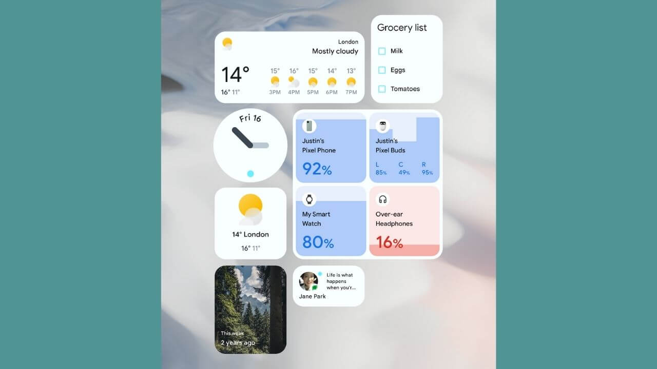 Redesigned Widgets on Android 12