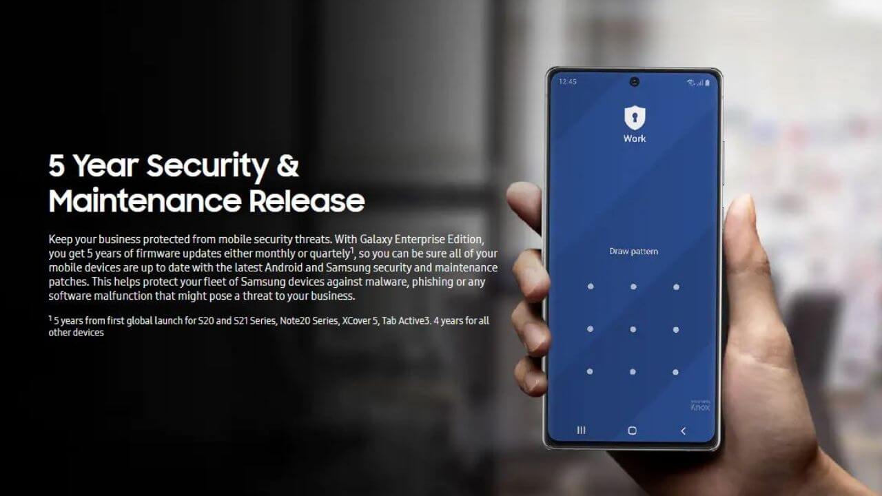 Samsung promises 5 years of security updates for flagships models