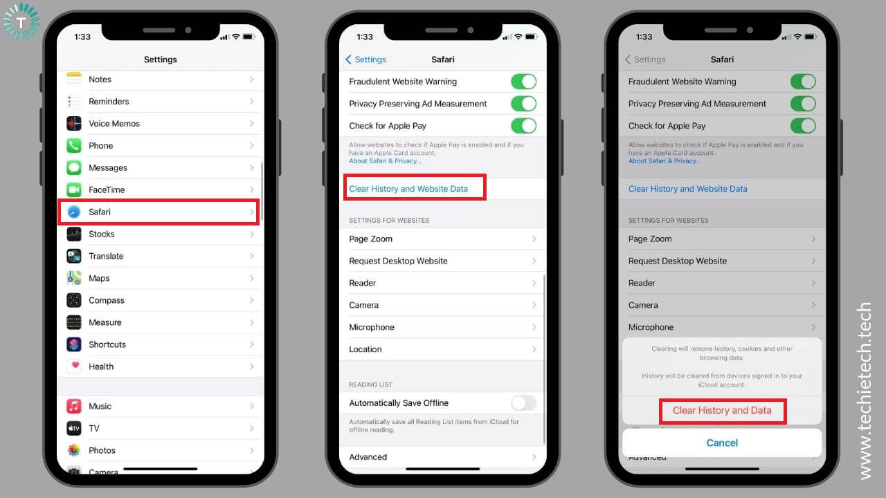Delete History and Website Data on iPhone or iPad