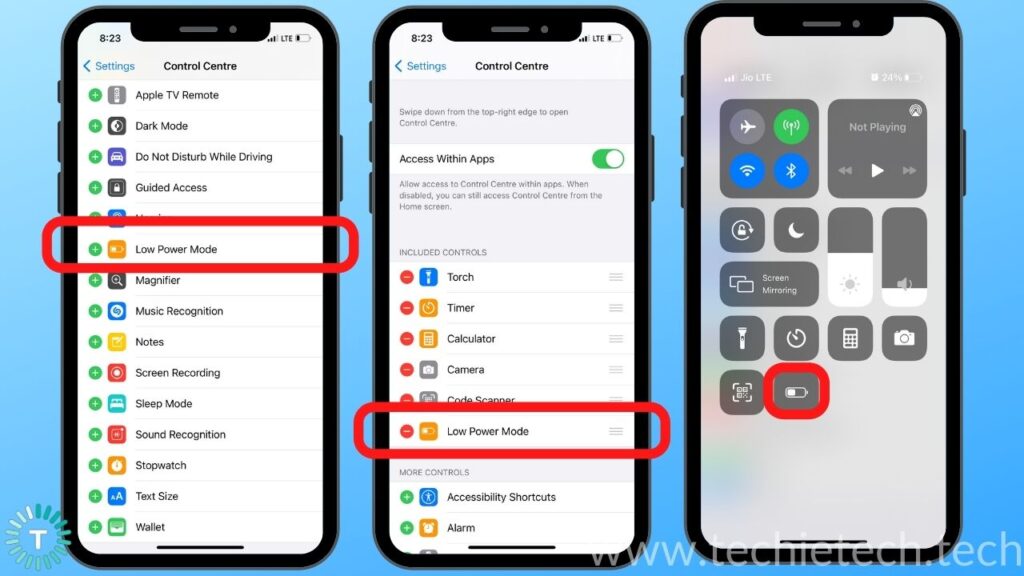 How to activate Low Power Mode from the Control Center