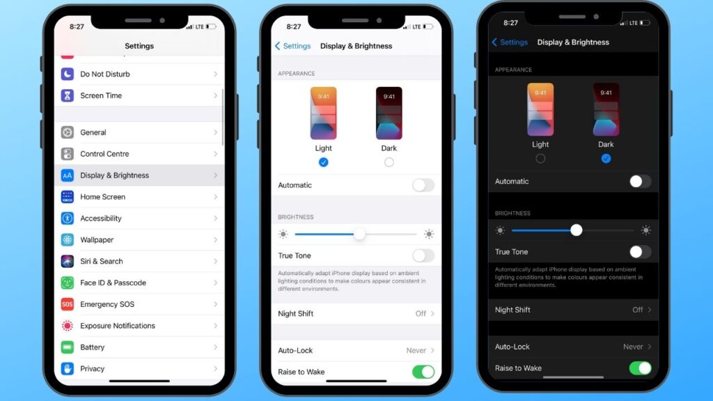 how to enable dark mode on iPhone 12 to save battery life