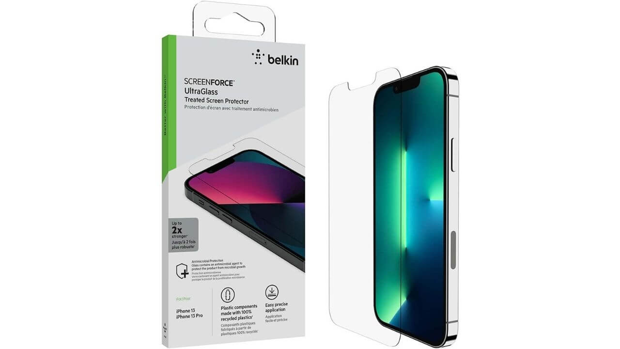 Belkin Ultra Glass Screen Protector (Best for impact protection)