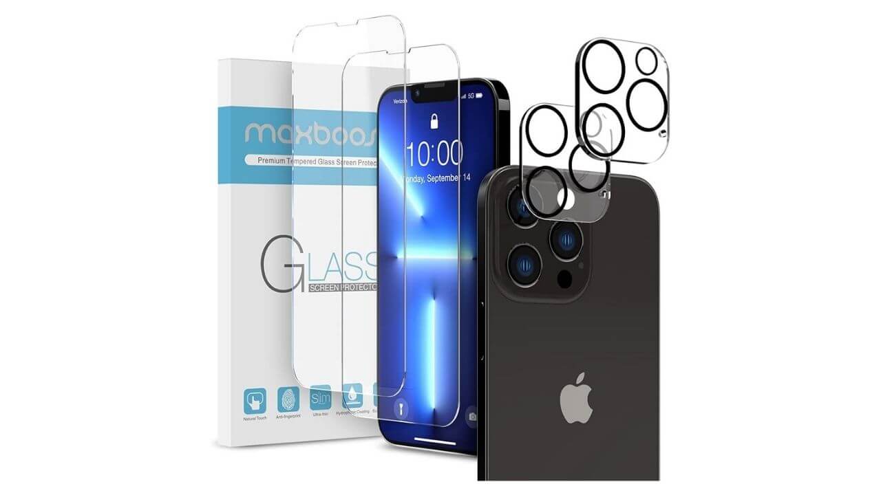 MAXBOOST Screen Guard (Screen & Camera Protector for iPhone 13 Pro Max)