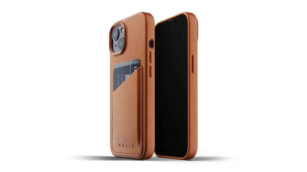 Mujjo protective Leather Wallet Case for iPhone 13