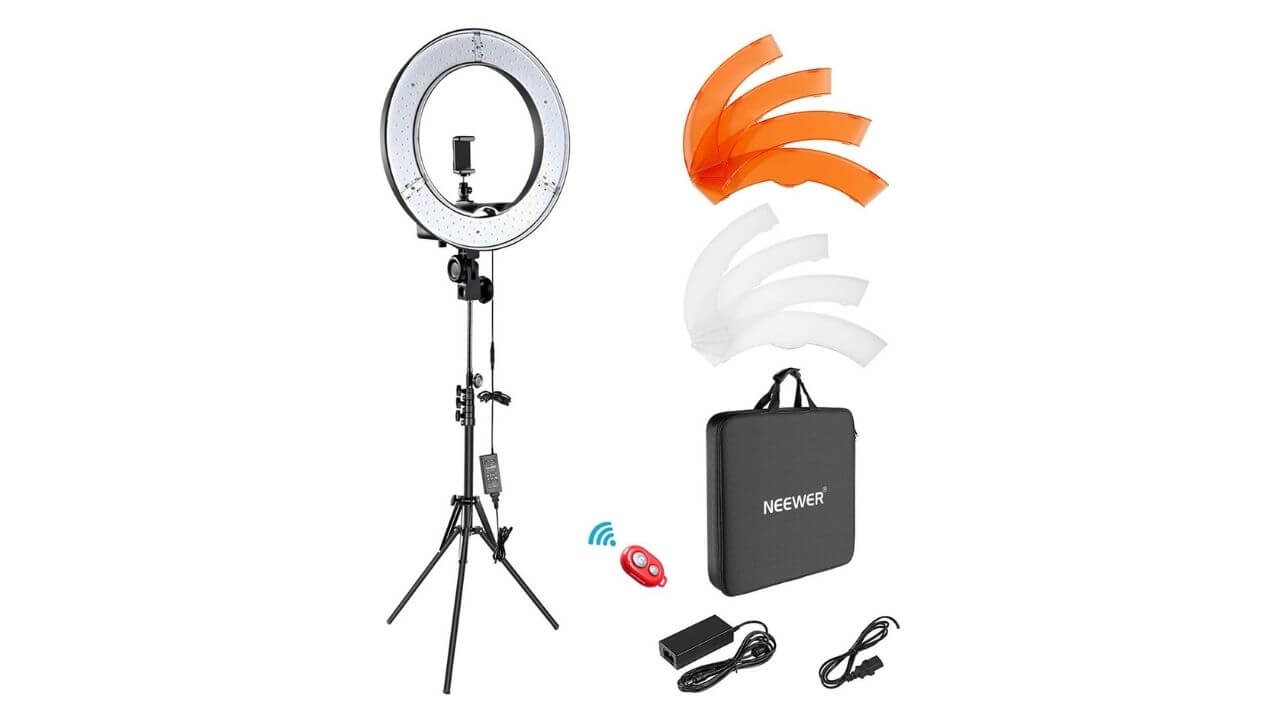 Neewer Ring Light Kit (Best iPhone 13 Pro accessory for content creators)