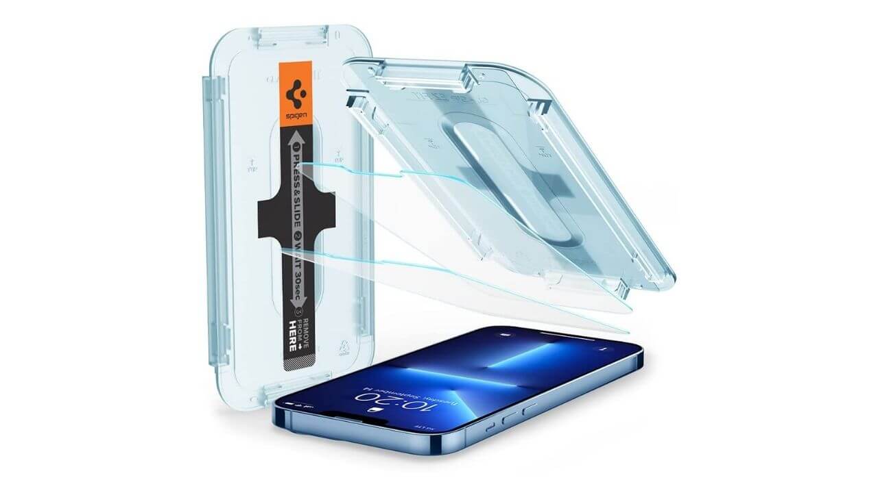 Spigen Tempered Glass Screen Protector for iPhone 13 Pro Max (Best Overall)