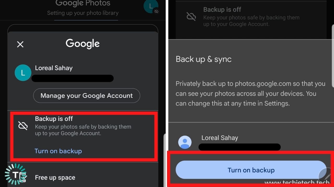 google photos stuck on backing up